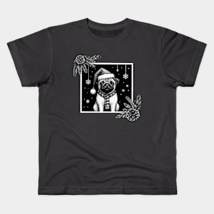 Gothic Christmas Pug Kids T-Shirt